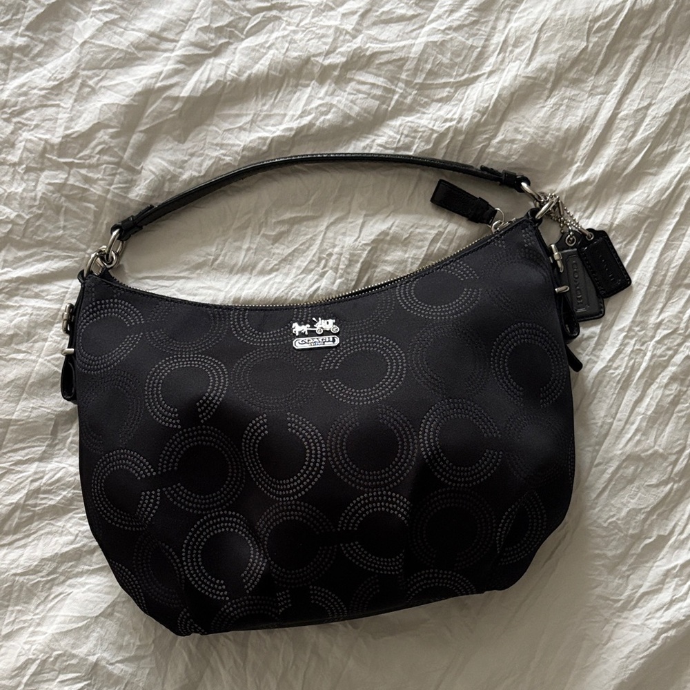 Coach Black Patterned Shoulder Bag